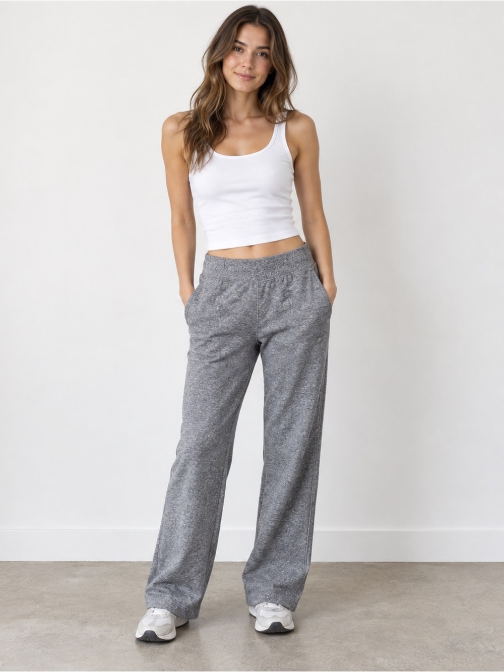 Roots Canada Athletics Track Pants Womens Small Straight Wide Leg Gray